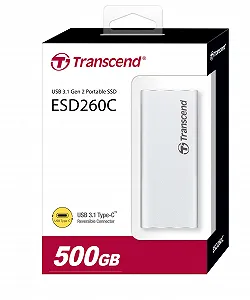 Внешний SSD Transcend ESD260C 500 ГБ USB 3.1 Gen 2 Type C 520 МБ/с Silver synthetic.ua - Фото 1