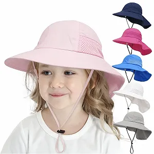 Панама Glücksvogel летняя детская хлопковая с широкими полями и UV-защитой UPF 50+ - Фото 1