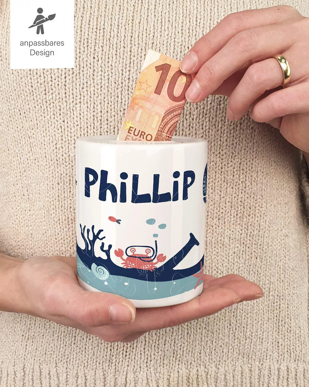 Скарбничка Underwater World дитяча керамічна тварини, фото №3