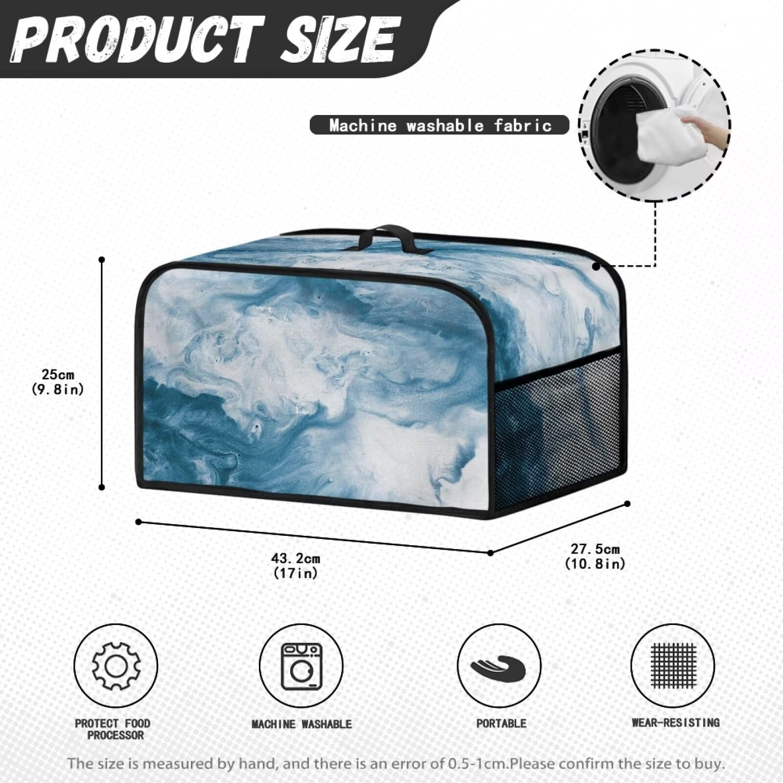 Чехол Xoenoiee Blue Tie Dye Print Crock Pot 6-8qt Синий, фото №6