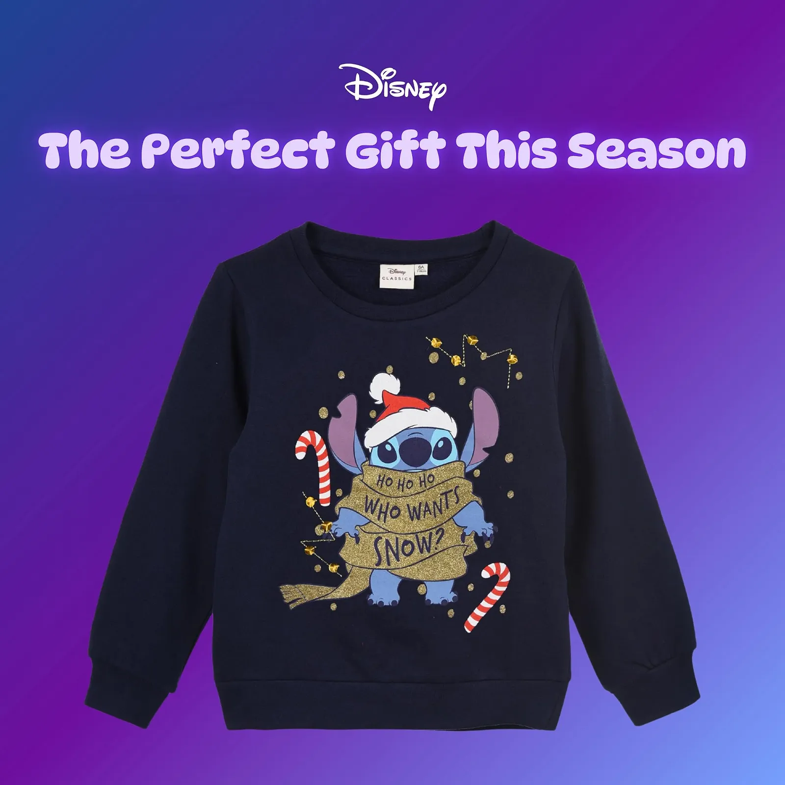 Свитшот Disney Stitch для девочек, рождественский джемпер для детей, подарок для девочек, размеры от 4 до 10 лет, фото №9