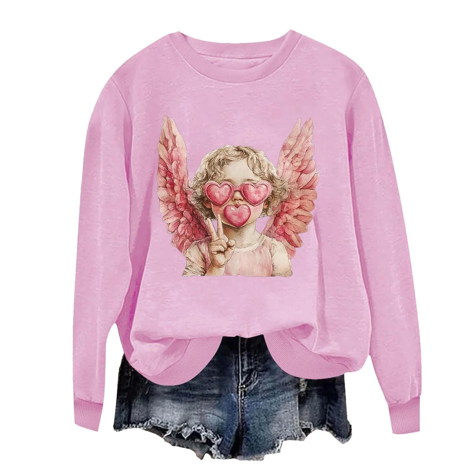 Жіночий Топ з Довгими Рукавами, Жіноча Толстовка з Бантом на День Святого Валентина, фото №1