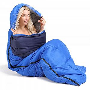 Спальний мішок MYVVKIA для дорослих з бавовняною підкладкою та компресійним чохлом - Фото 1