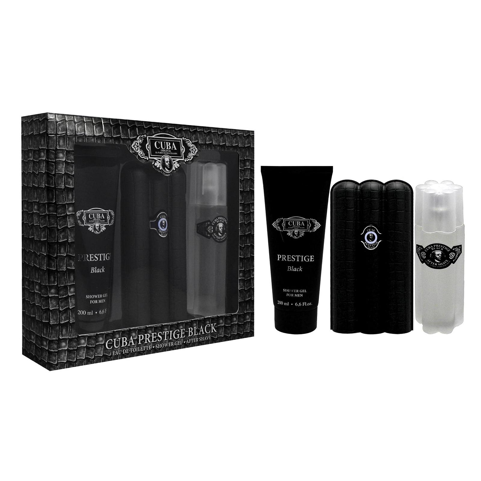 Подарочный набор Cuba Prestige Black для мужчин 3 oz EDT спрей, 6.6 oz гель для душа, 3.3 oz после бритья, фото №3