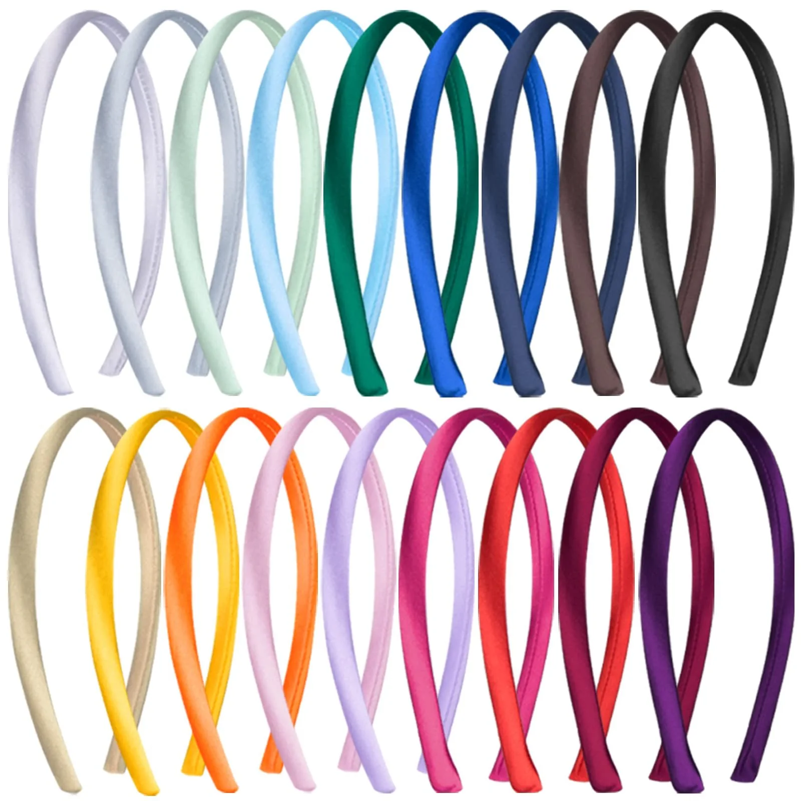 Обруч SIQUK, 18 штук, атласний, 1 см, різнокольоровий, фото №1