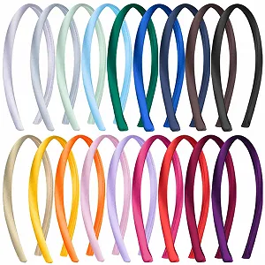 Обруч SIQUK, 18 штук, атласний, 1 см, різнокольоровий - Фото 1