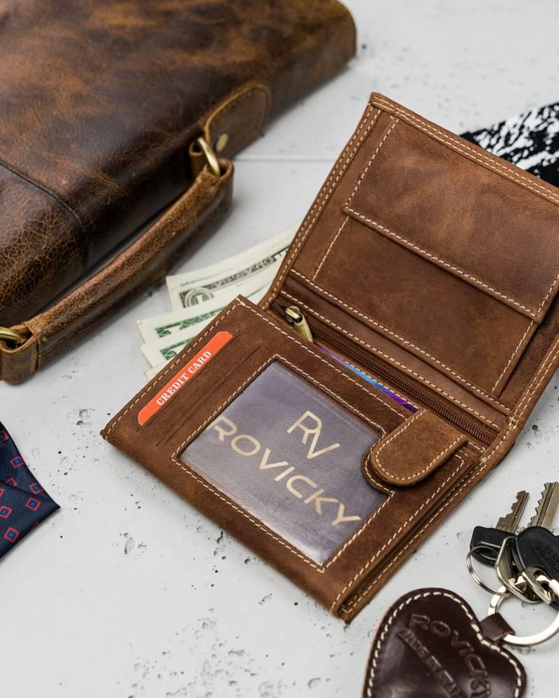 Кошелек мужской кожаный Always Wild N4-P-CHM-1003 коричневый, фото №4