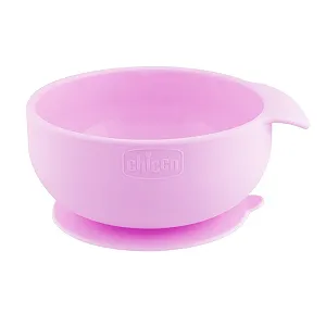 Набір для годування Chicco Silicone Baby Nutrition Set, 3 предмети, слинявчик, тарілка з мискою, ложка, 6міс+, рожевий, без BPA synthetic.ua - Фото 1