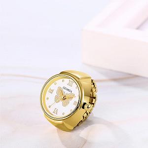 Кольцо-часы JewelryWe Бабочка Кварцевые Аналоговые Серебристый/Золотистый synthetic.ua - Фото 1