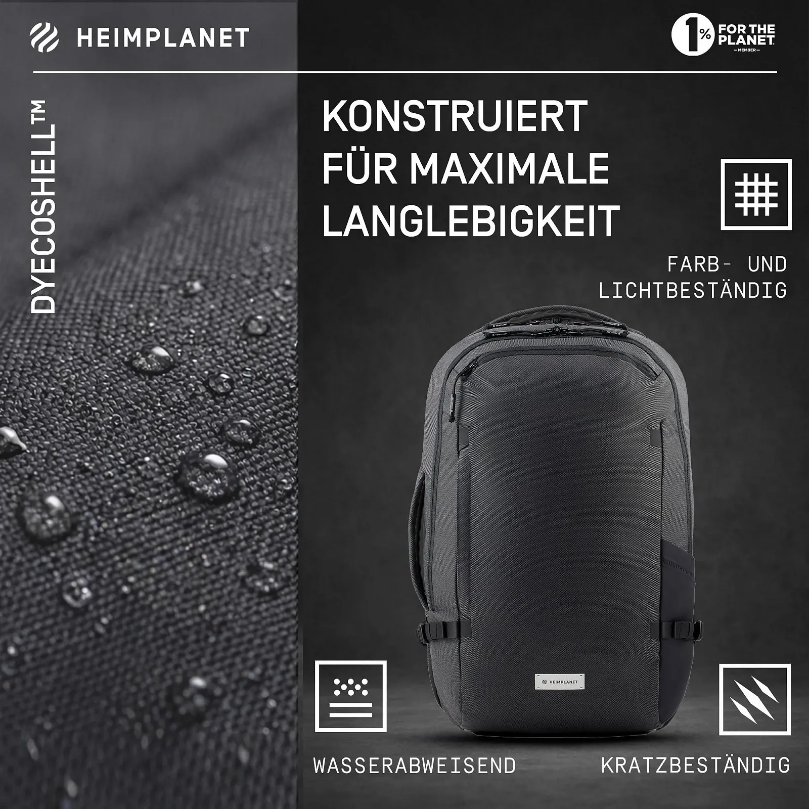 Рюкзак для ноутбука HEIMPLANET Original Transit Line Travel Pack Водонепроникний Dyecoshell, фото №3 Рюкзак для ноутбука HEIMPLANET Original Transit Line Travel Pack Водонепроникний Dyecoshell, фото №3