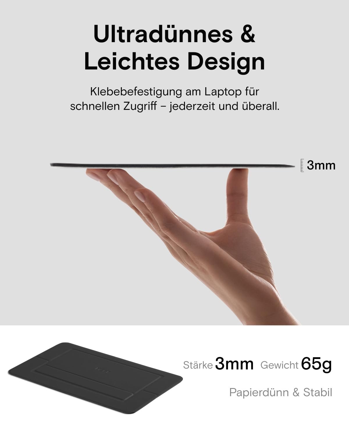 Подставка для ноутбука MOFT Invisible Airflow с открытым дизайном для рассеивания тепла, регулируемым двойным углом, многоразового использования и без остатков, совместима с ноутбуками до 16 дюймов Черный, фото №2