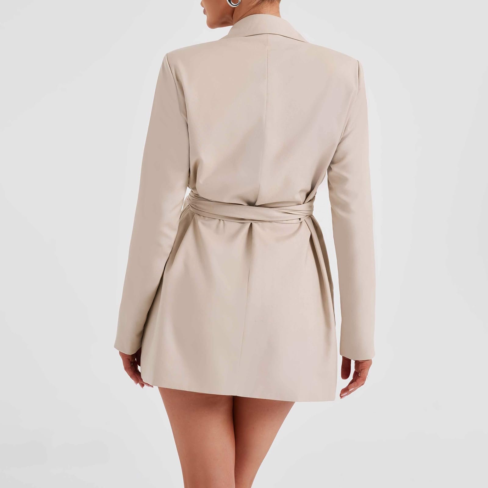 Тренч Yoisdtxc Женский Повседневный однотонный Длинный рукав, фото №5