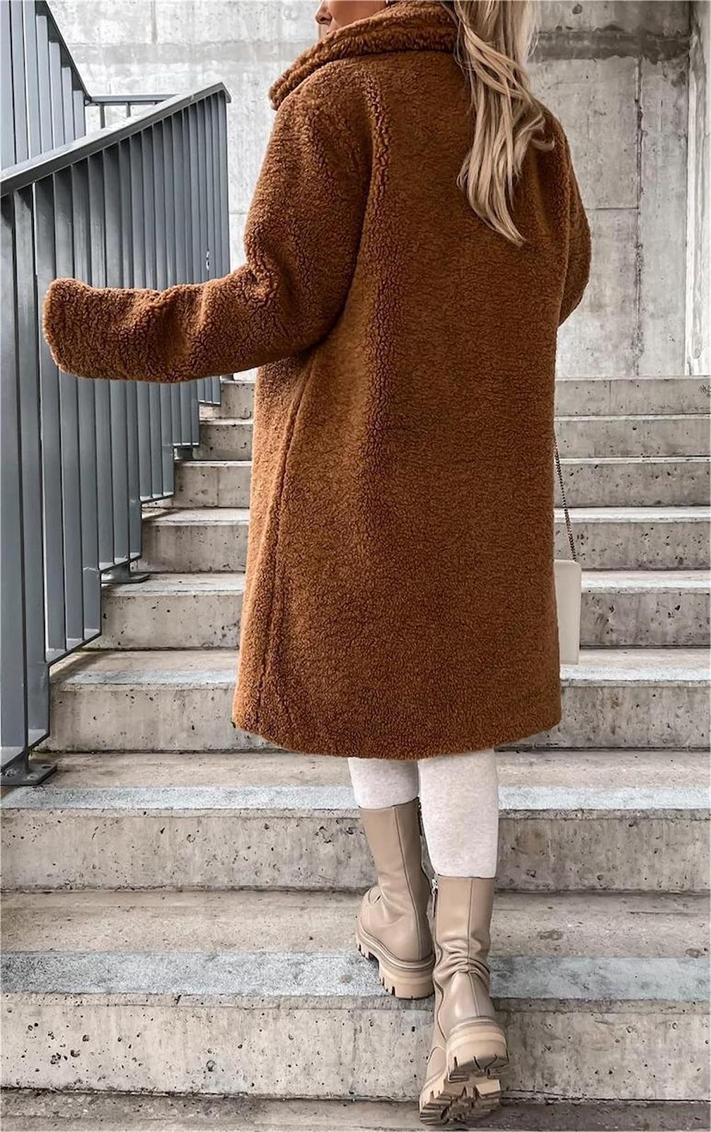 Жіноче Пальто З Лацканами Довге Зимове, фото №6