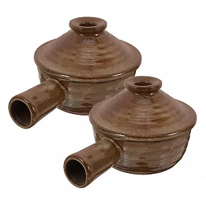 Набор кастрюль для запекания Cabilock керамических с ручками и крышками 2 шт. - Фото 1