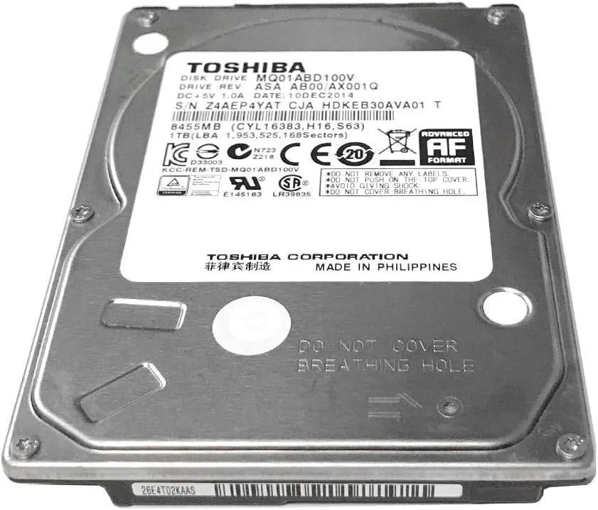 Внутренний жесткий диск 2.5" Toshiba MQ04ABF100 1TB 5400 об/мин 120 Мб/с SATA III, фото №2 Внутренний жесткий диск 2.5" Toshiba MQ04ABF100 1TB 5400 об/мин 120 Мб/с SATA III, фото №2