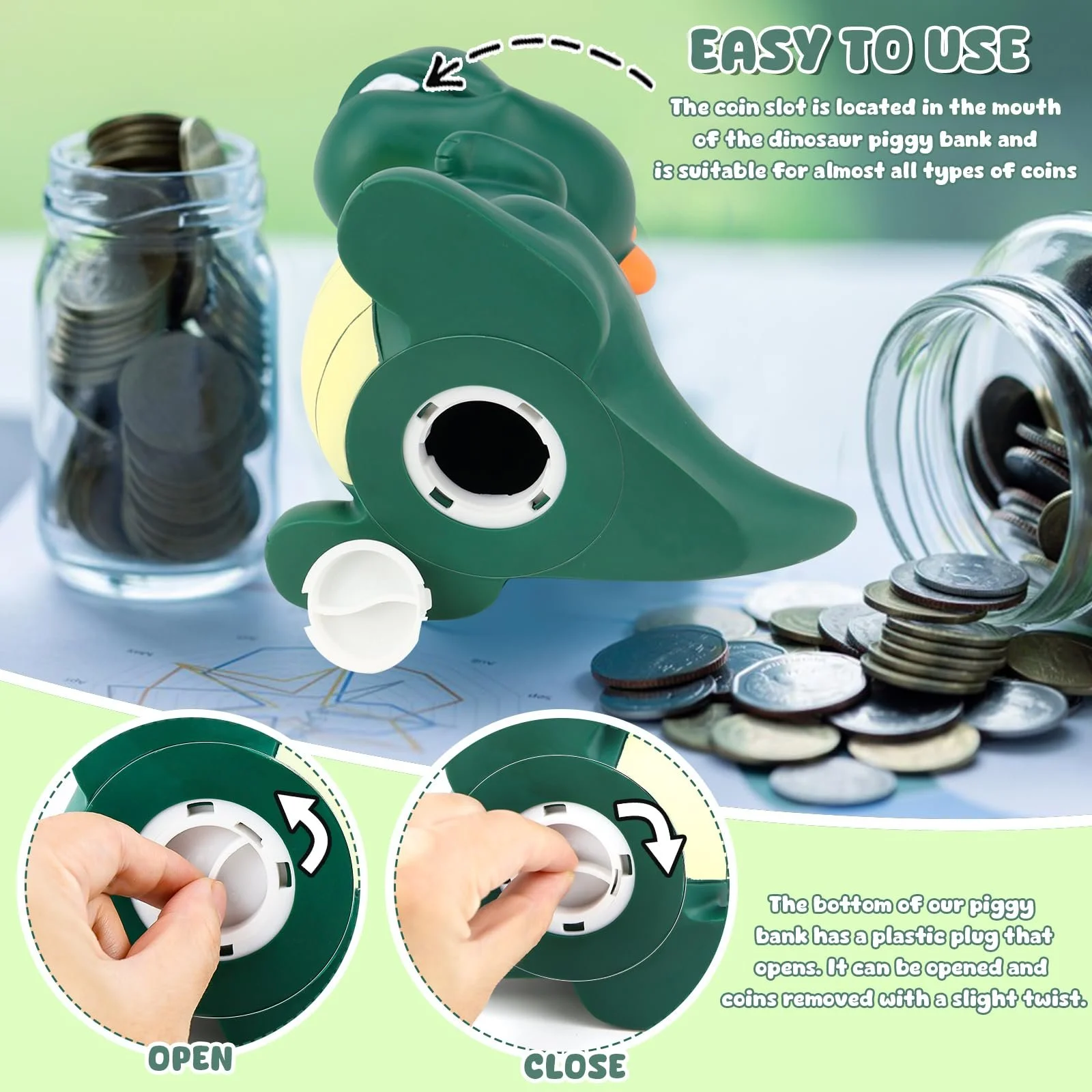 Скарбничка CHRI Динозавр ПВХ Декоративна, фото №5