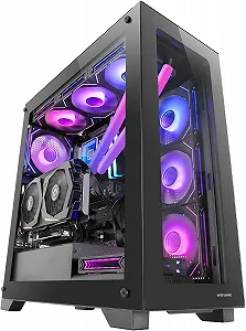 Корпус для ПК / Mars Gaming MC-XP / Mid Tower / Без БП / Панорамное стекло / Черный - Фото 1