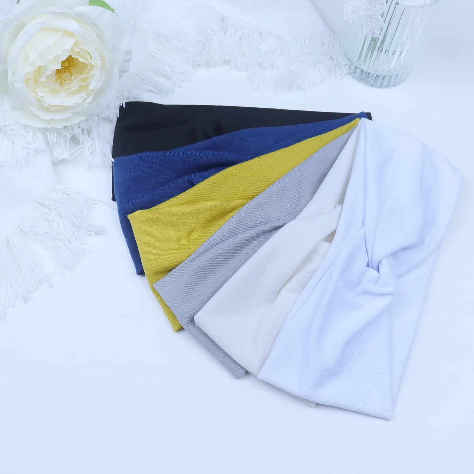 Пов'язка на голову жіноча широка еластична м'яка літня в стилі бохо, фото №7 Пов'язка на голову жіноча широка еластична м'яка літня в стилі бохо, фото №7