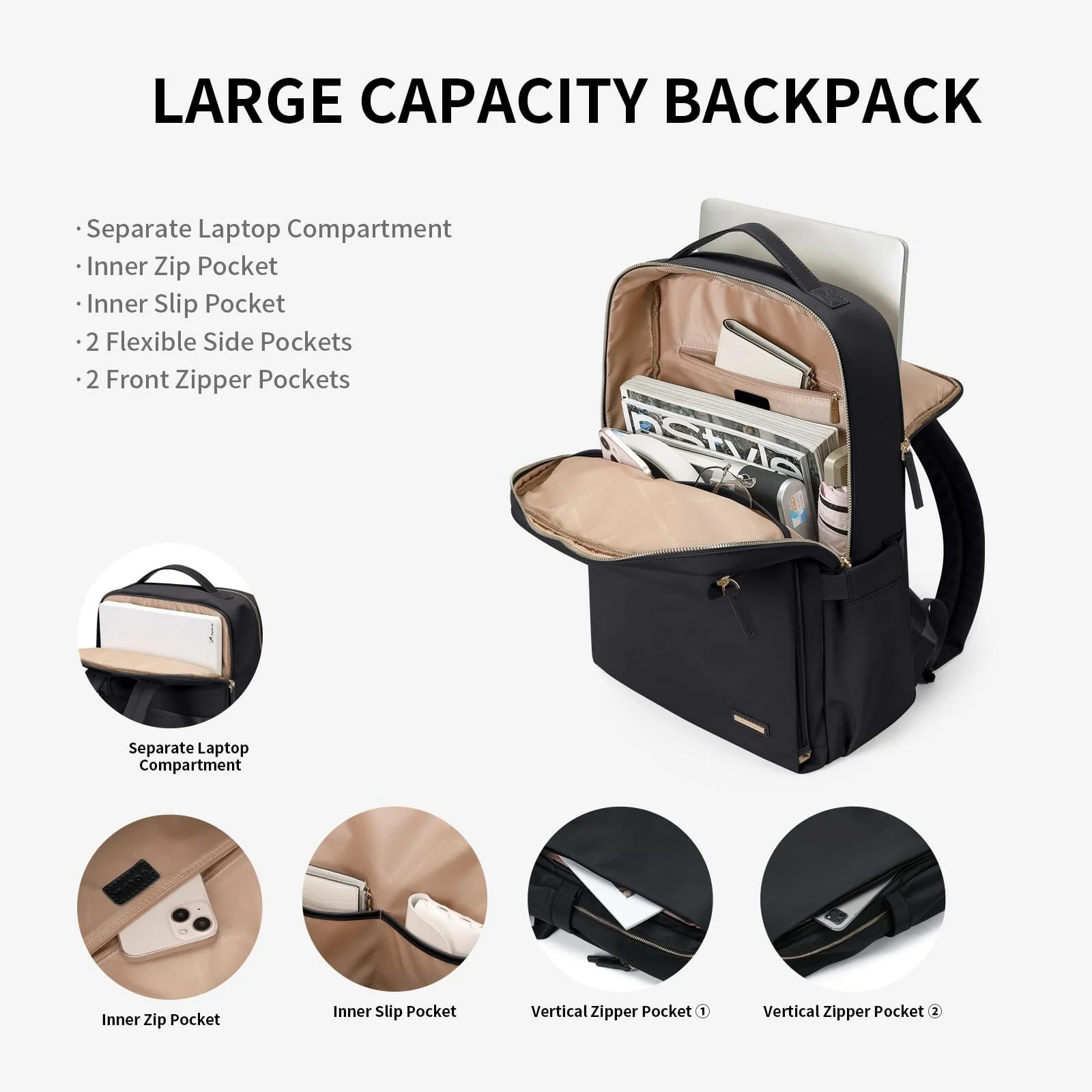 Рюкзак для ноутбука жіночий 14 дюймів Multifunctional Casual Daypack, фото №2 Рюкзак для ноутбука жіночий 14 дюймів Multifunctional Casual Daypack, фото №2