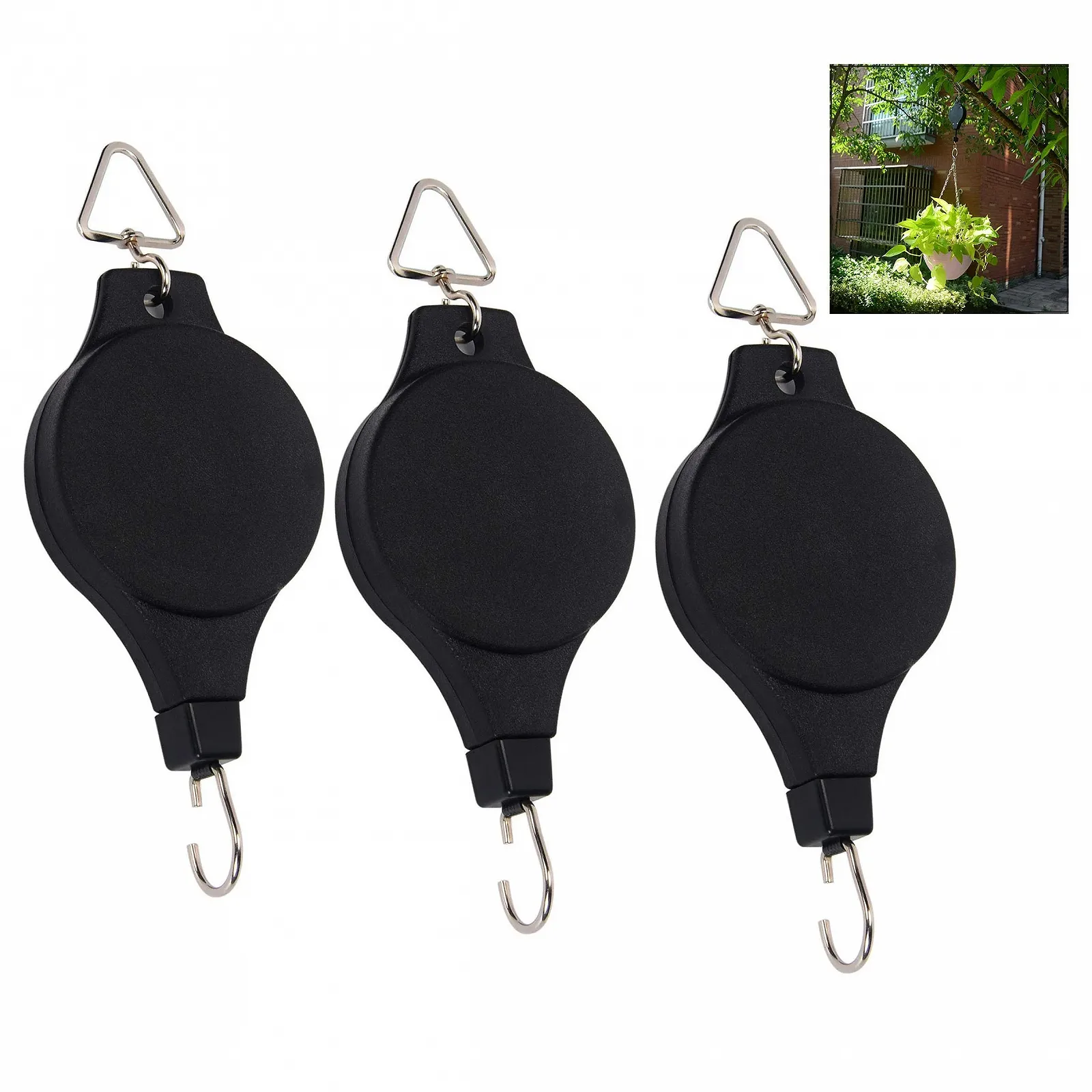 Набор выдвижных крючков для растений iwobi 3 шт. Черный, фото №7