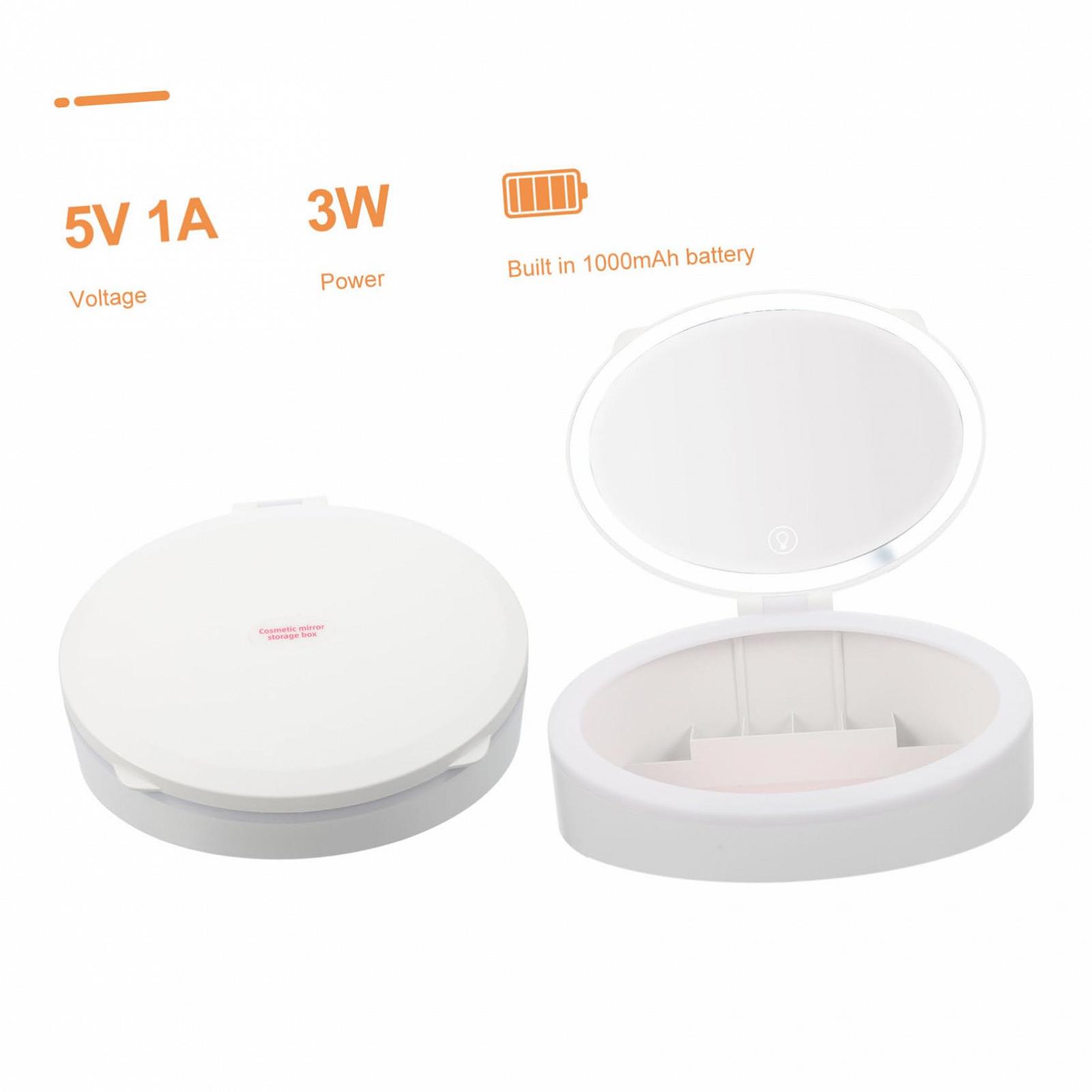 Круглое косметическое зеркало Angoily LED увеличительное Белое, фото №2 Круглое косметическое зеркало Angoily LED увеличительное Белое, фото №2