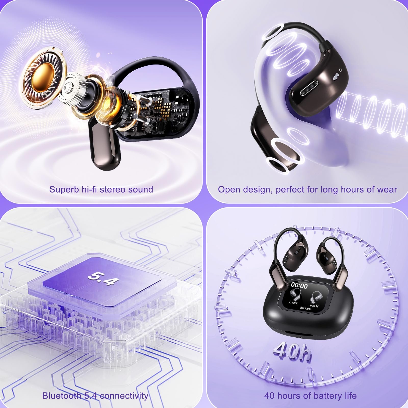 Наушники-переводчики Ki 144 языка Bluetooth 5.4 Черный, фото №3 Наушники-переводчики Ki 144 языка Bluetooth 5.4 Черный, фото №3