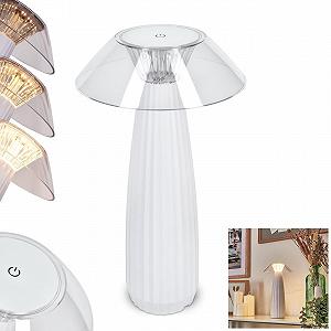 Світлодіодна настільна лампа HOFSTEIN Eryla Пластикова, Біла/Прозора, Акумуляторна, Сенсорний димер, 1 Вт, 100 лм, 3000 К - Фото 1