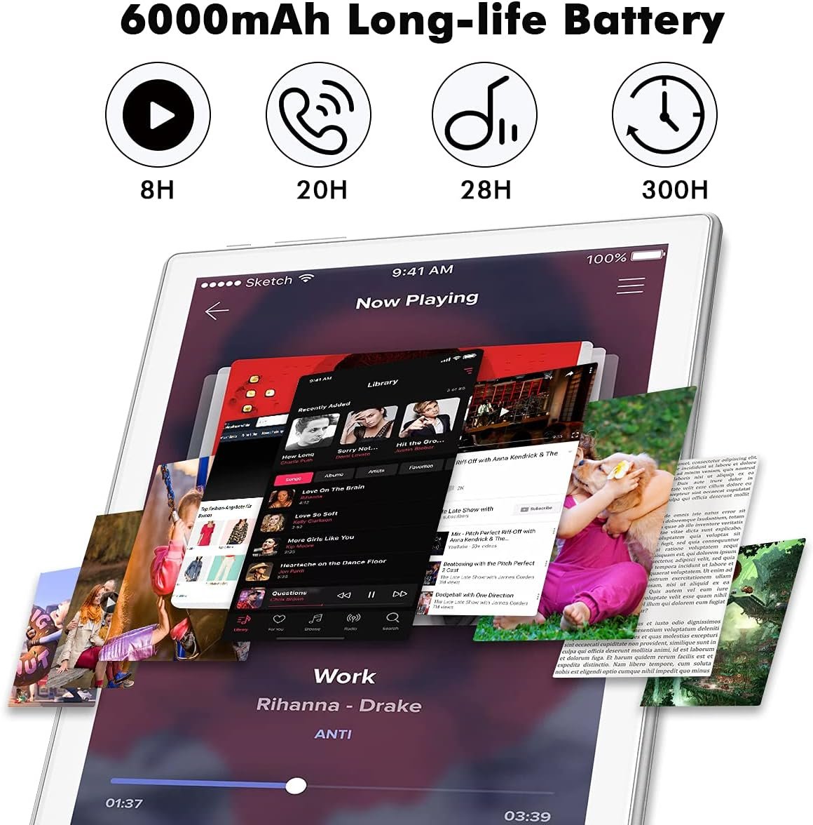 Планшет 10.1" Antemper K105 2/32Gb 3G 2-SIM 4 ядра Android 9 6000 mAh Белый, фото №4