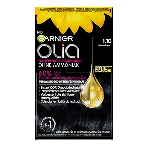 Стійка фарба для волосся Garnier Olia 1.10 Синьо-чорний без аміаку - Фото 1