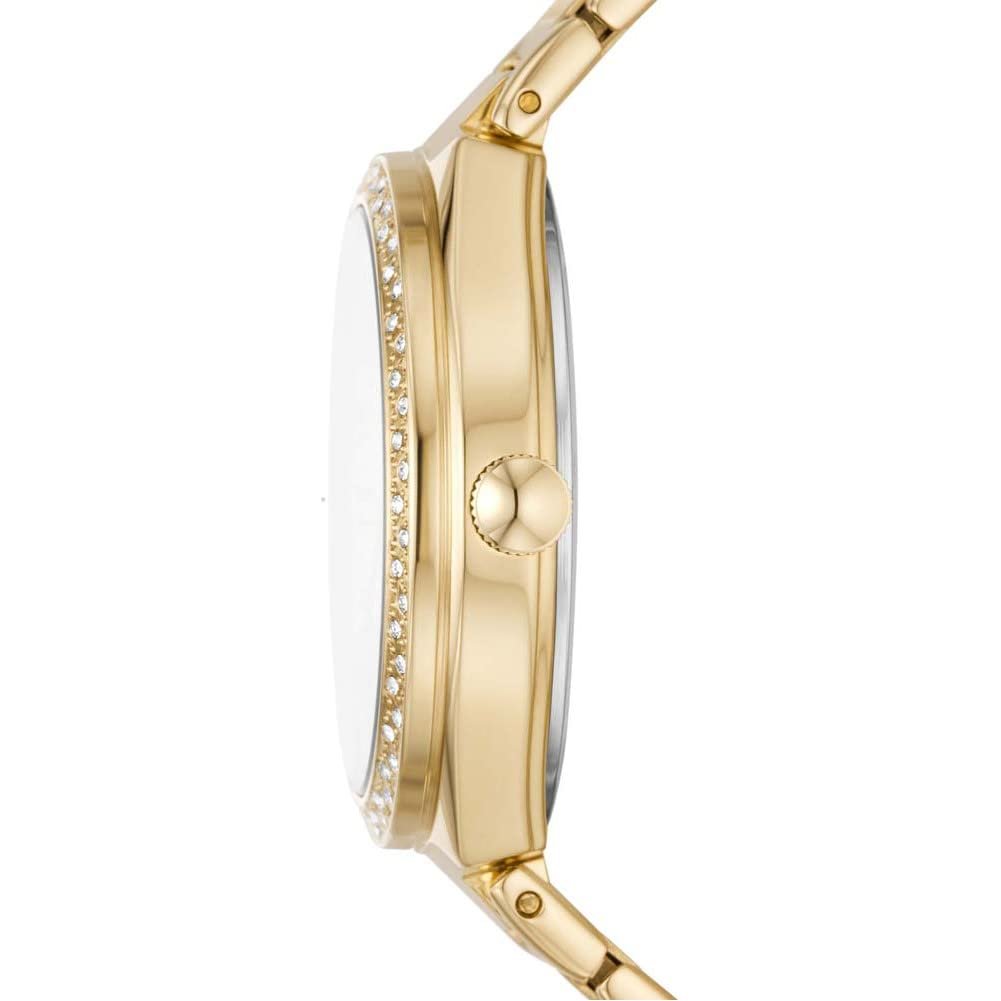 Женские аналоговые часы FOSSIL BQ3842, кварцевые, с ремешком из нержавеющей стали, золотой, Modern, фото №3