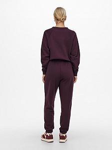 Штаны ONLY ONLLULA PANT SWT 15244347-Winetasting-Print:HERO Бордовый XL synthetic.ua - Фото 1