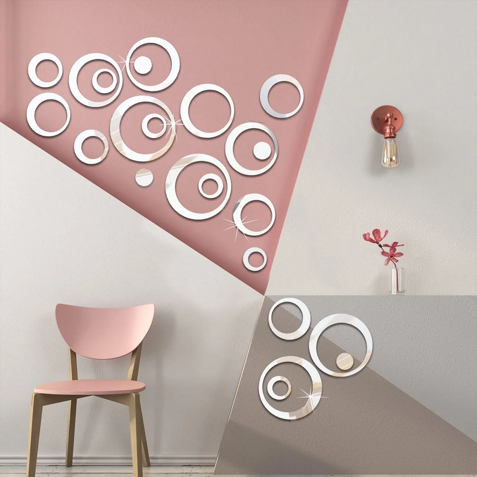 Наклейки на стіну Crystal Circle 3D Акрилові дзеркальні круги 24 шт. Сріблясті, фото №2 Наклейки на стіну Crystal Circle 3D Акрилові дзеркальні круги 24 шт. Сріблясті, фото №2