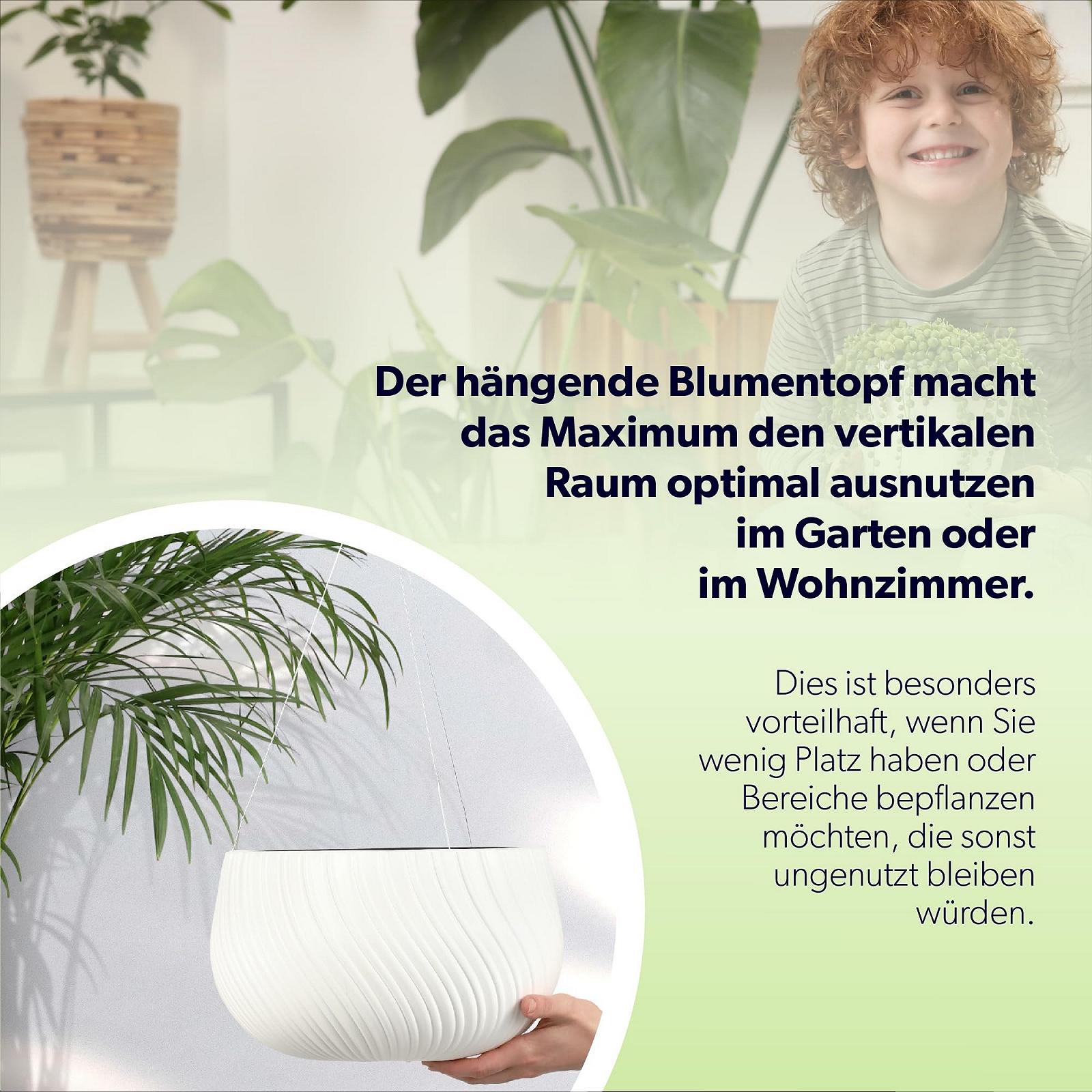 Підвісний горщик KADAX з вставкою 32 см білий, фото №8