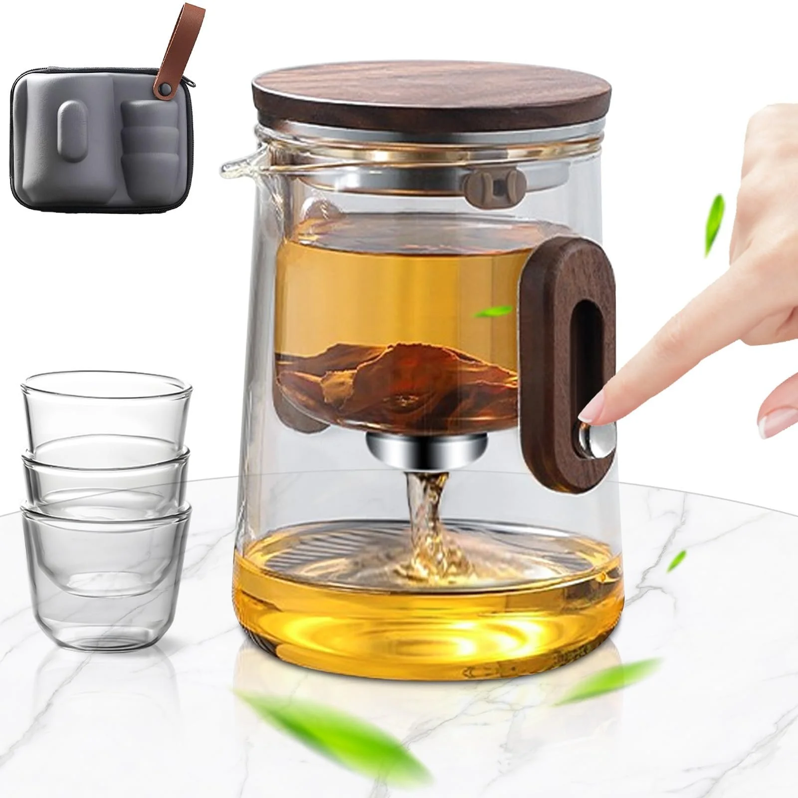 Чайник-заварник Magische Teekanne Mini-Reise скляний для відокремлення чаю від води, фото №1