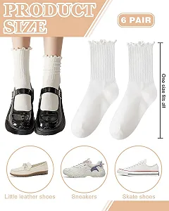 Носки с оборками (6 пар) Brand Без серии Model Хлопок Белые Размер 35-40 synthetic.ua - Фото 1