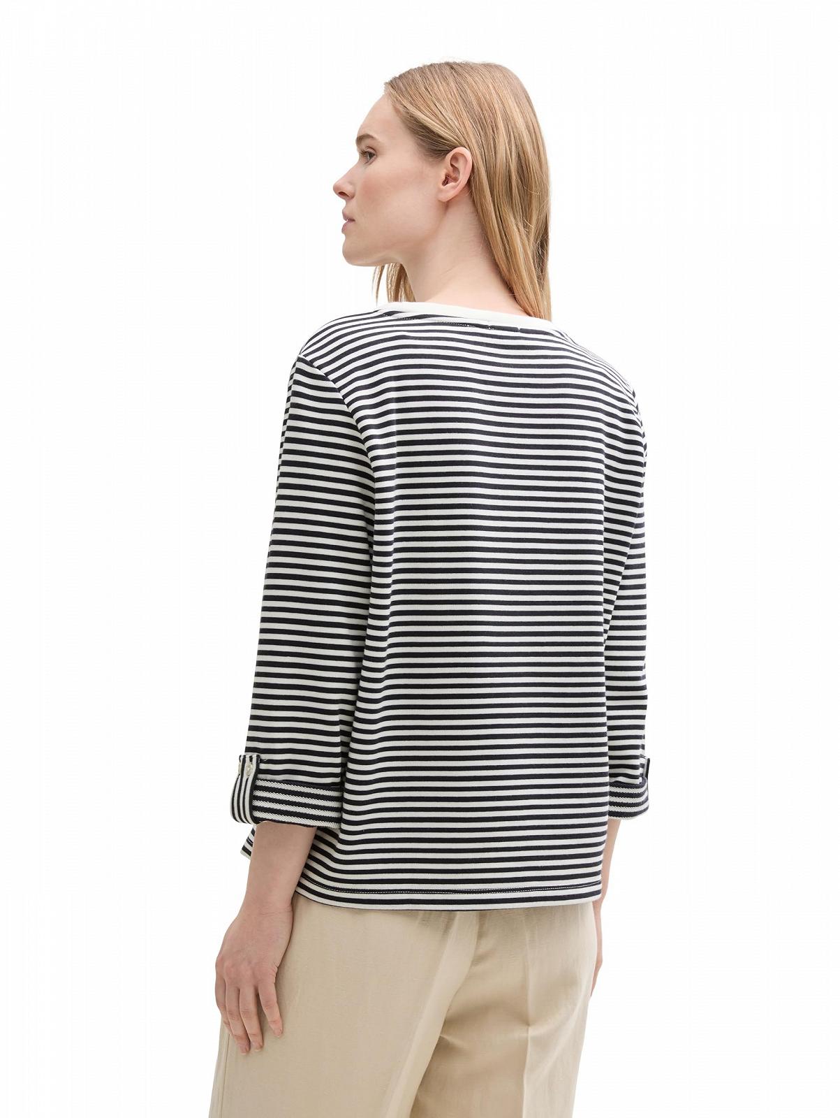 Женский свитшот свободного кроя TOM TAILOR в полоску, фото №3