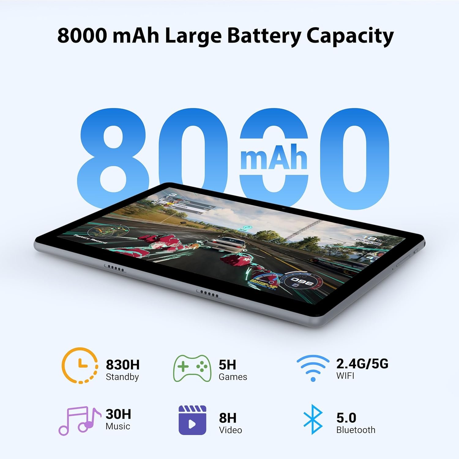 Планшет 10.1" Foruser L231 12+24/128Gb 8 ядер Android 14 8000 mAh Сірий, фото №5