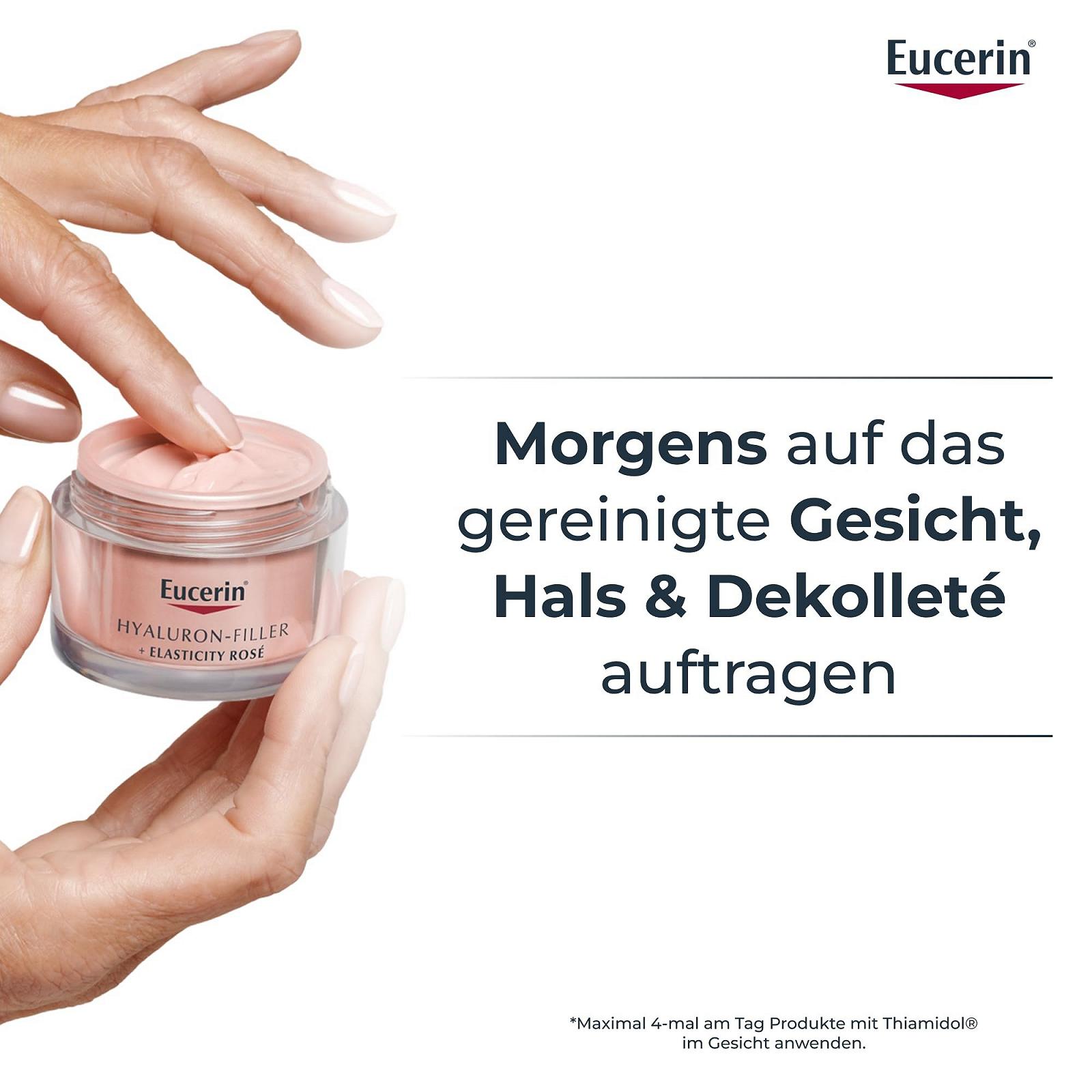 Денний крем Eucerin Hyaluronic Filler + Elasticity Rosé SPF 30 50 мл з рожевими пігментами, гіалуроновою кислотою та тіамідолом для зменшення зморшок та пігментних плям, фото №9