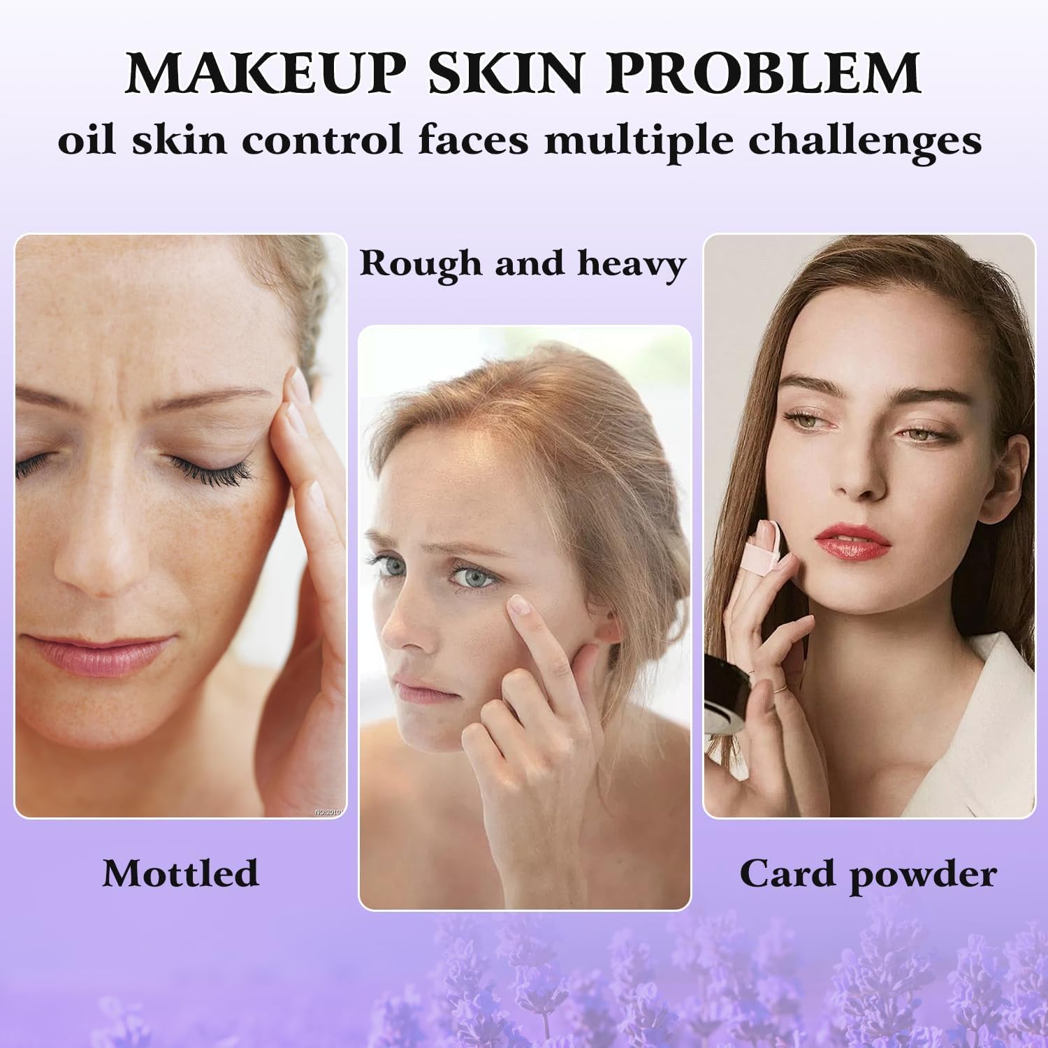 Пудра Matte Gel-like Formula Oil-Control Face Primer & Setting Powder Jelly Pressed Powder Waterproof (#A) Lavender, фото №4