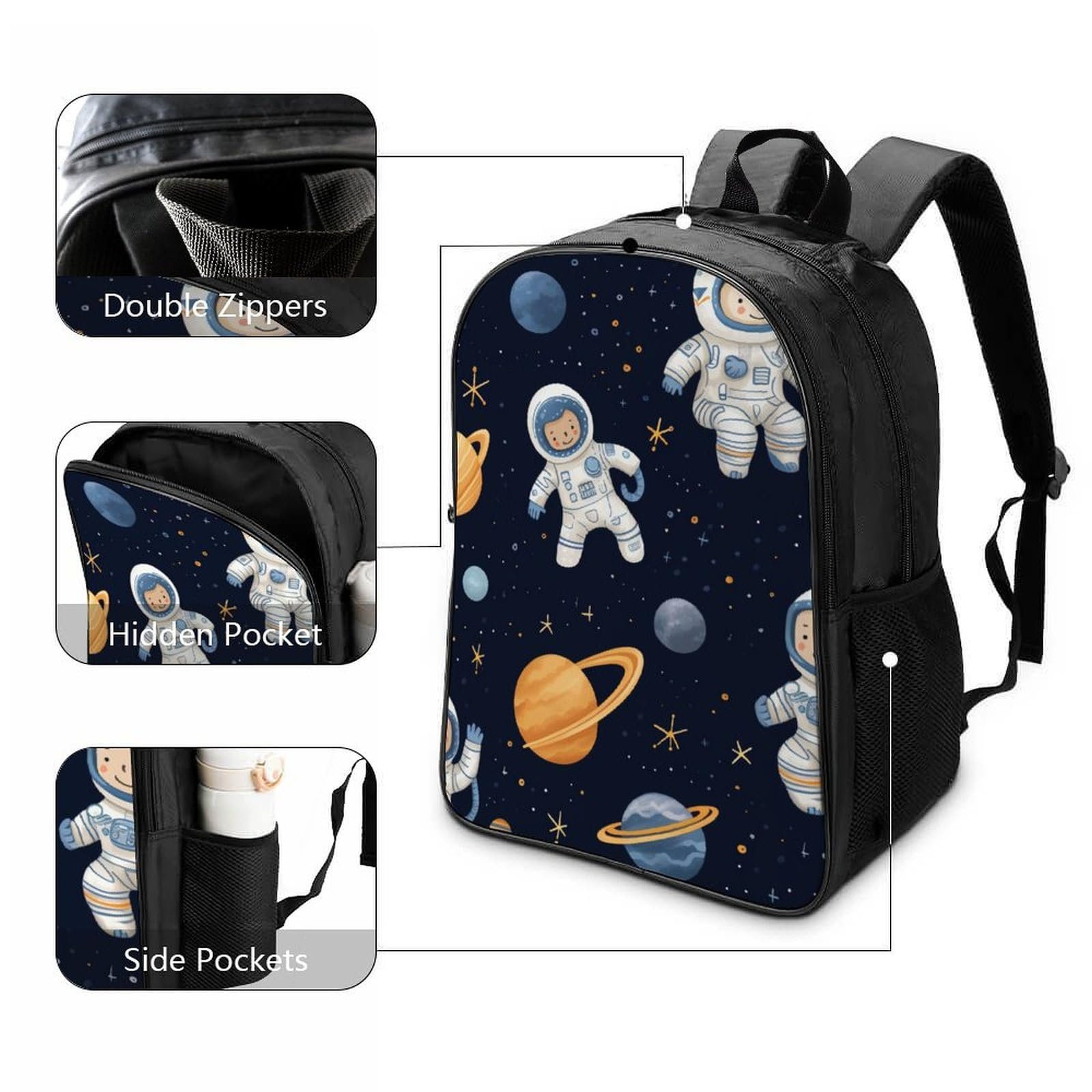 Рюкзак RSIUUODNF Astronaut 3D, дитячий, великий, 40x28x16 см, фото №3