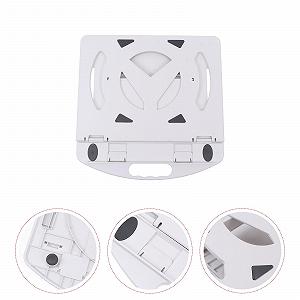 Подставка для ноутбука Вращающаяся Белая с поднятой полкой и функцией охлаждения, стабильная подставка и улучшенная циркуляция воздуха для комфортной работы synthetic.ua - Фото 1