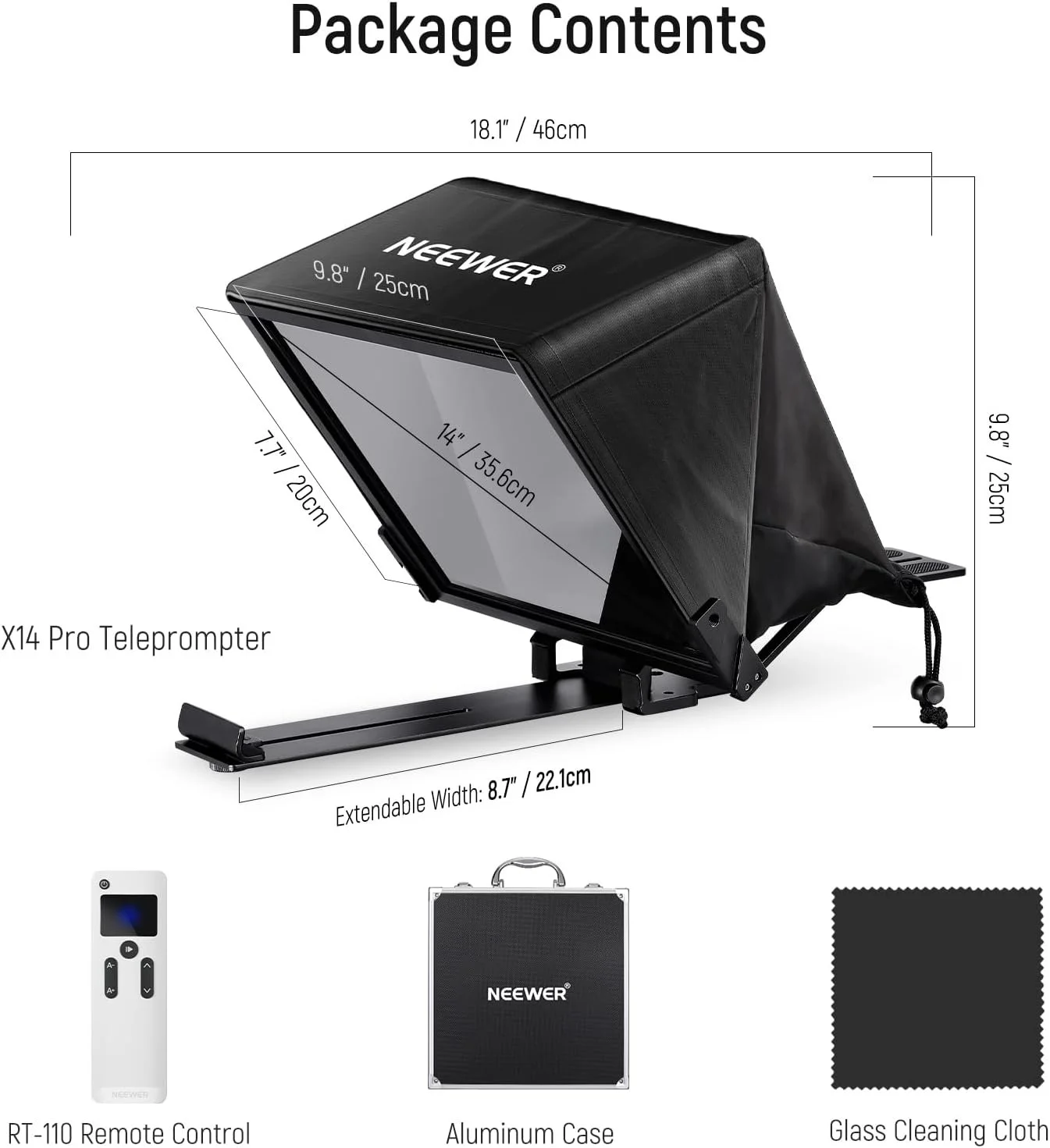 Телесуфлер NEEWER X14 PRO Чорний, фото №1