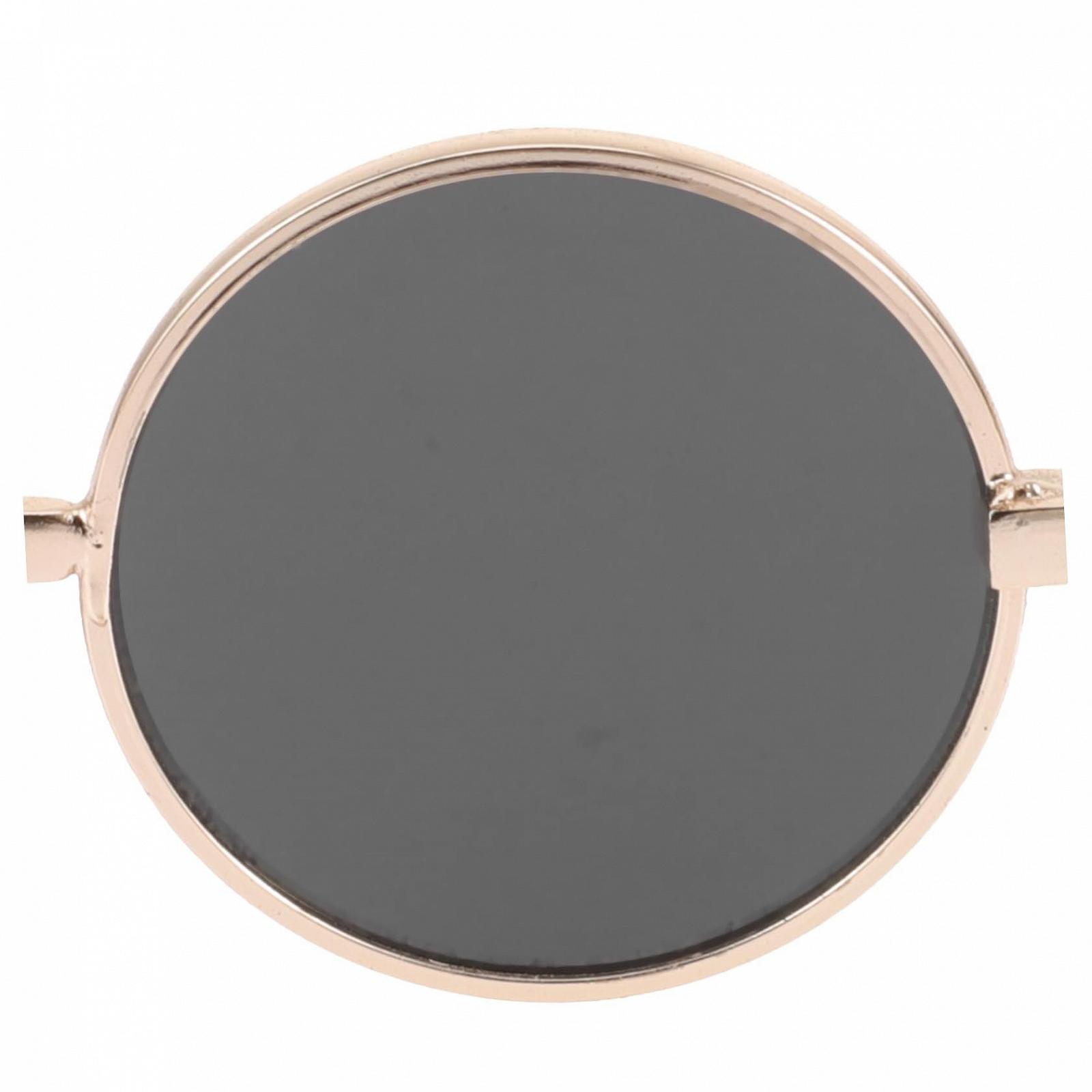 Сонцезахисні окуляри круглі Retro Unisex Punk для вечірок з нековзними носовими упорами gold black, фото №9