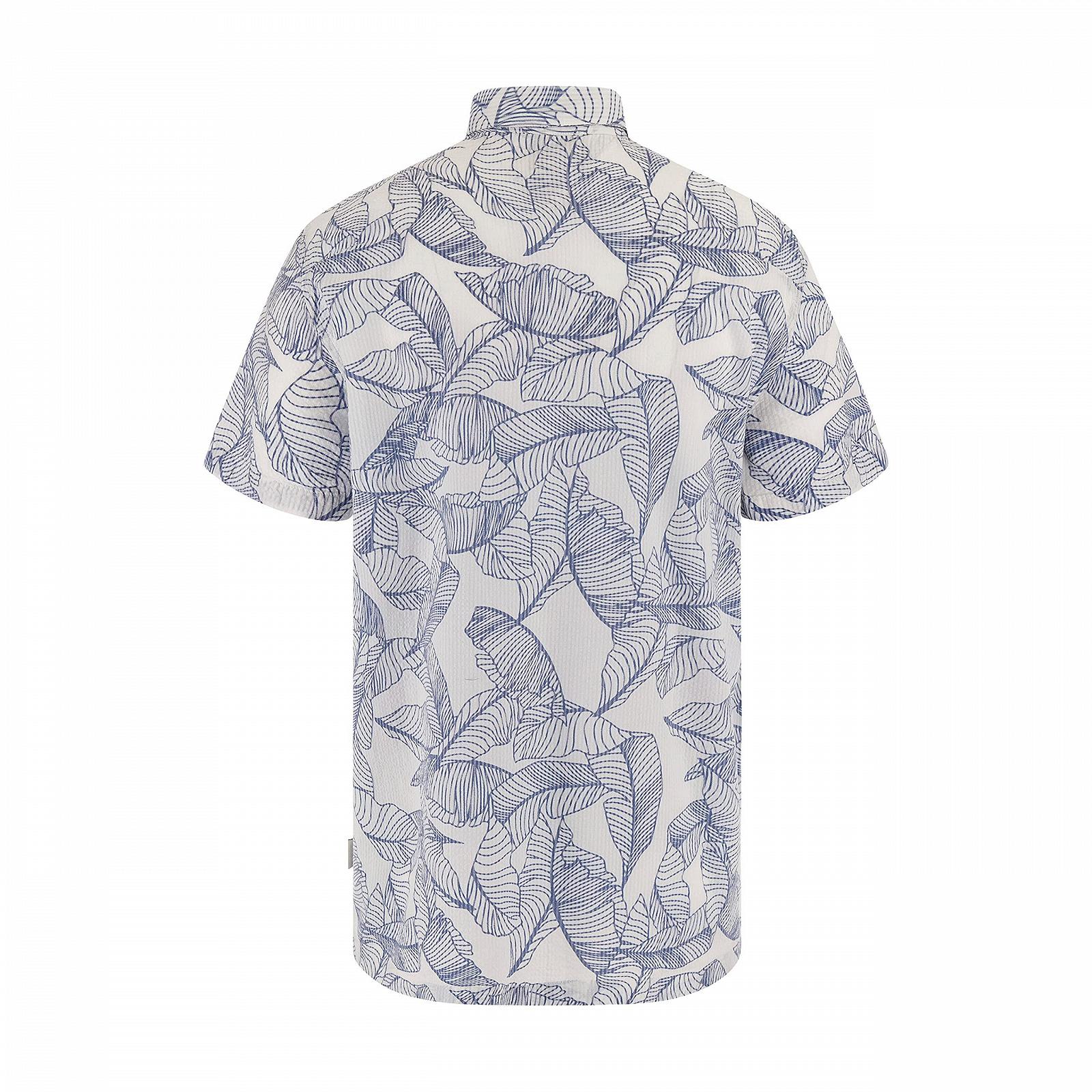 Мужская рубашка Guess - Ss Collins Stencil Shirt Белая с синим принтом - L, фото №5 Мужская рубашка Guess - Ss Collins Stencil Shirt Белая с синим принтом - L, фото №5