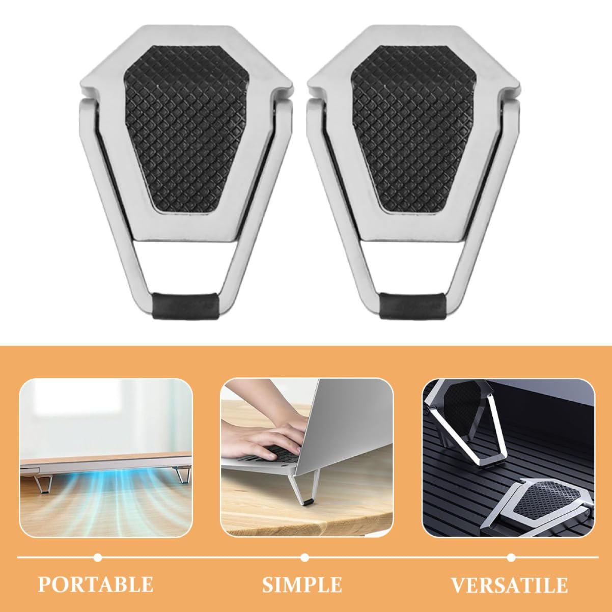 Подставка для ноутбука Портативная цинковый сплав, набор 4 шт., фото №7