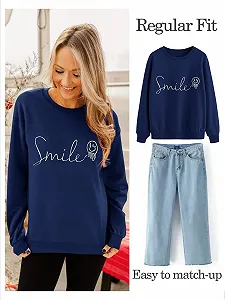 Женская Толстовка WIEIYM Smile Хлопковая Графическая С круглым вырезом Свитшот Смешная С длинными рукавами Базовая Кофта для Весны Осени Зимы synthetic.ua - Фото 1