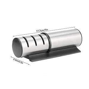 Точилка для ножів ручна 3-ступінчаста з нержавіючої сталі з протиковзкою основою synthetic.ua - Фото 1