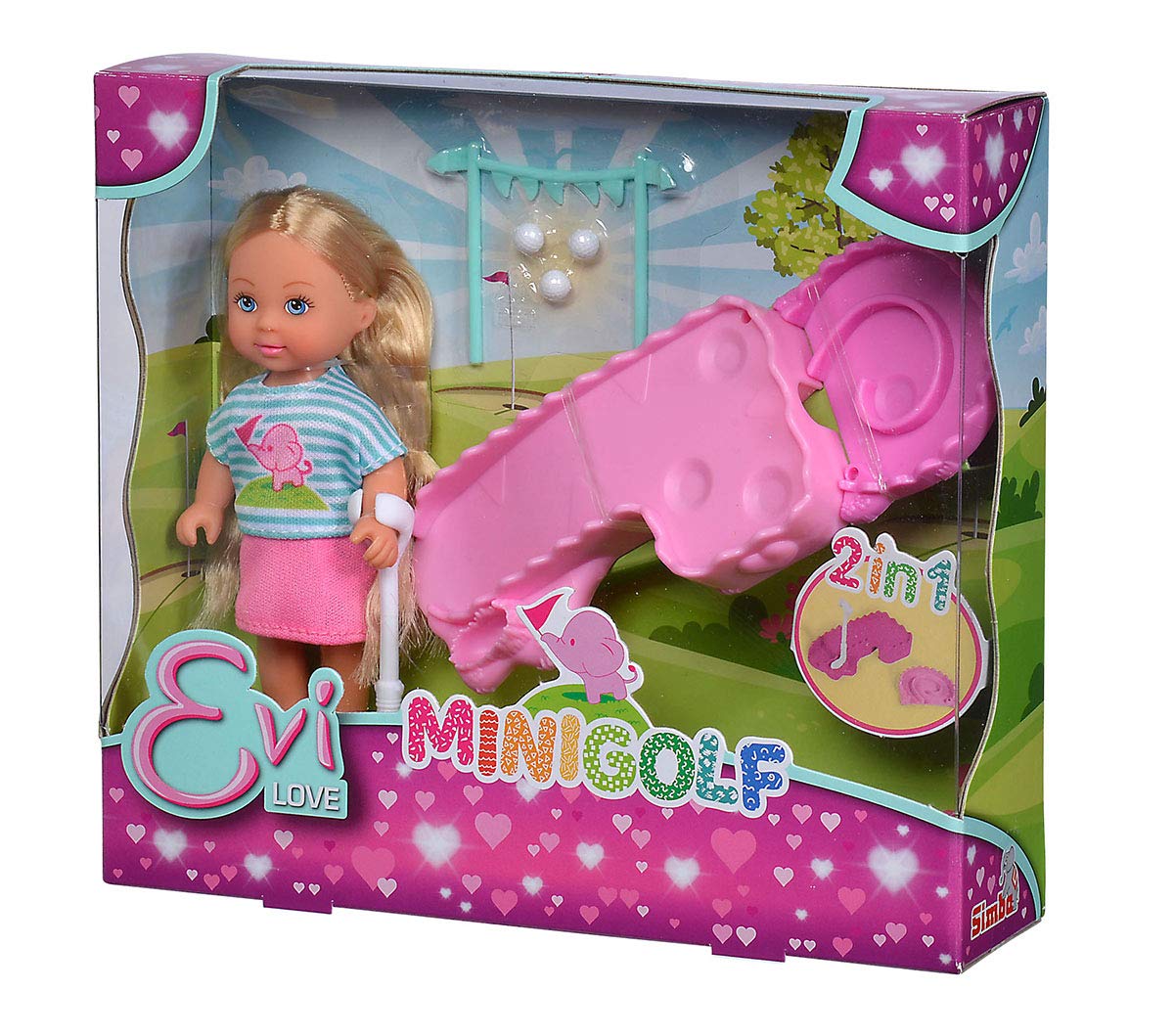 Кукла Simba Love Mini Golf в милом летнем наряде с мини-гольф полем, битами и мячами, фото №5