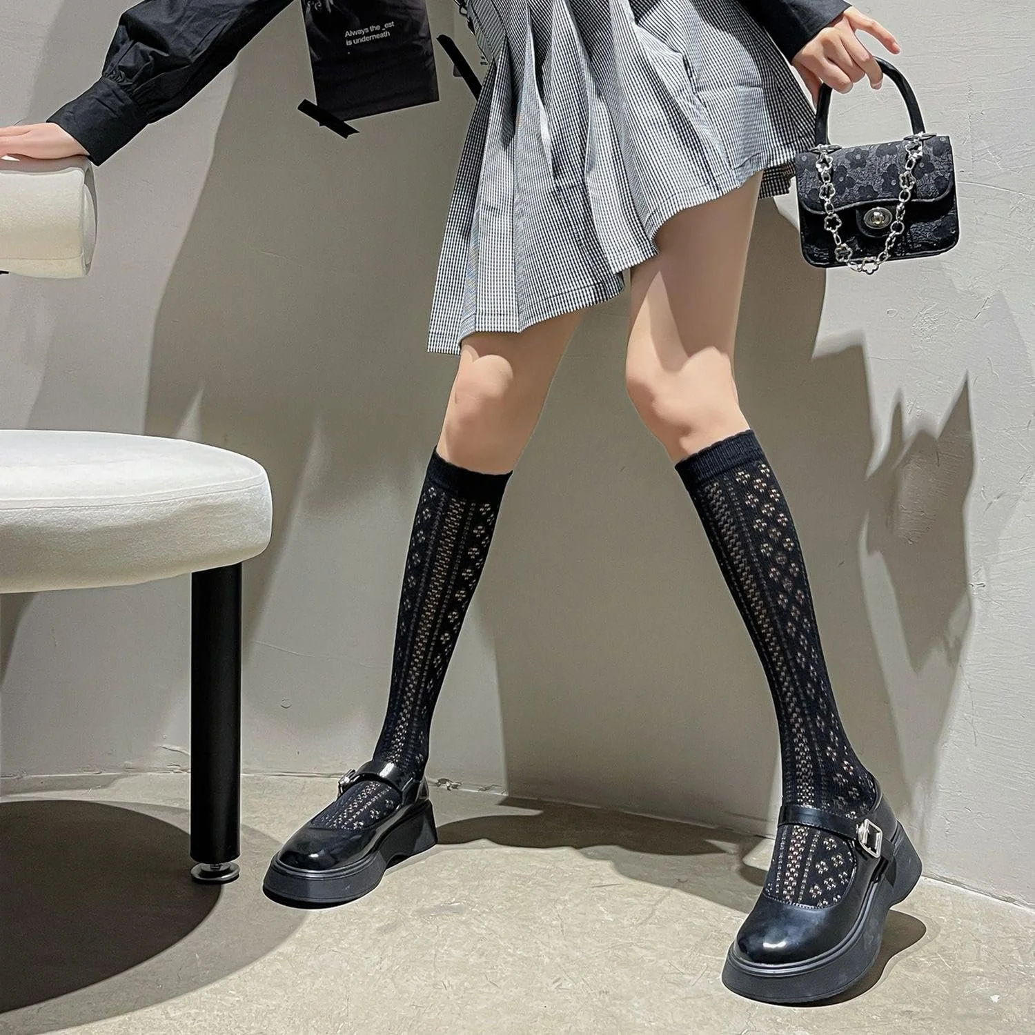 2 пари жіночих гольфів до коліна, жіночі шкарпетки, фото №6