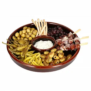 Миска MamboCat Juego Tapas, диаметр 33,5 см, большая, темно-коричневая - Фото 1